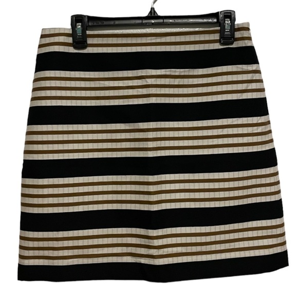 Ann Taylor Loft Striped Gold Skirt Size 6 - Picture 3 of 5